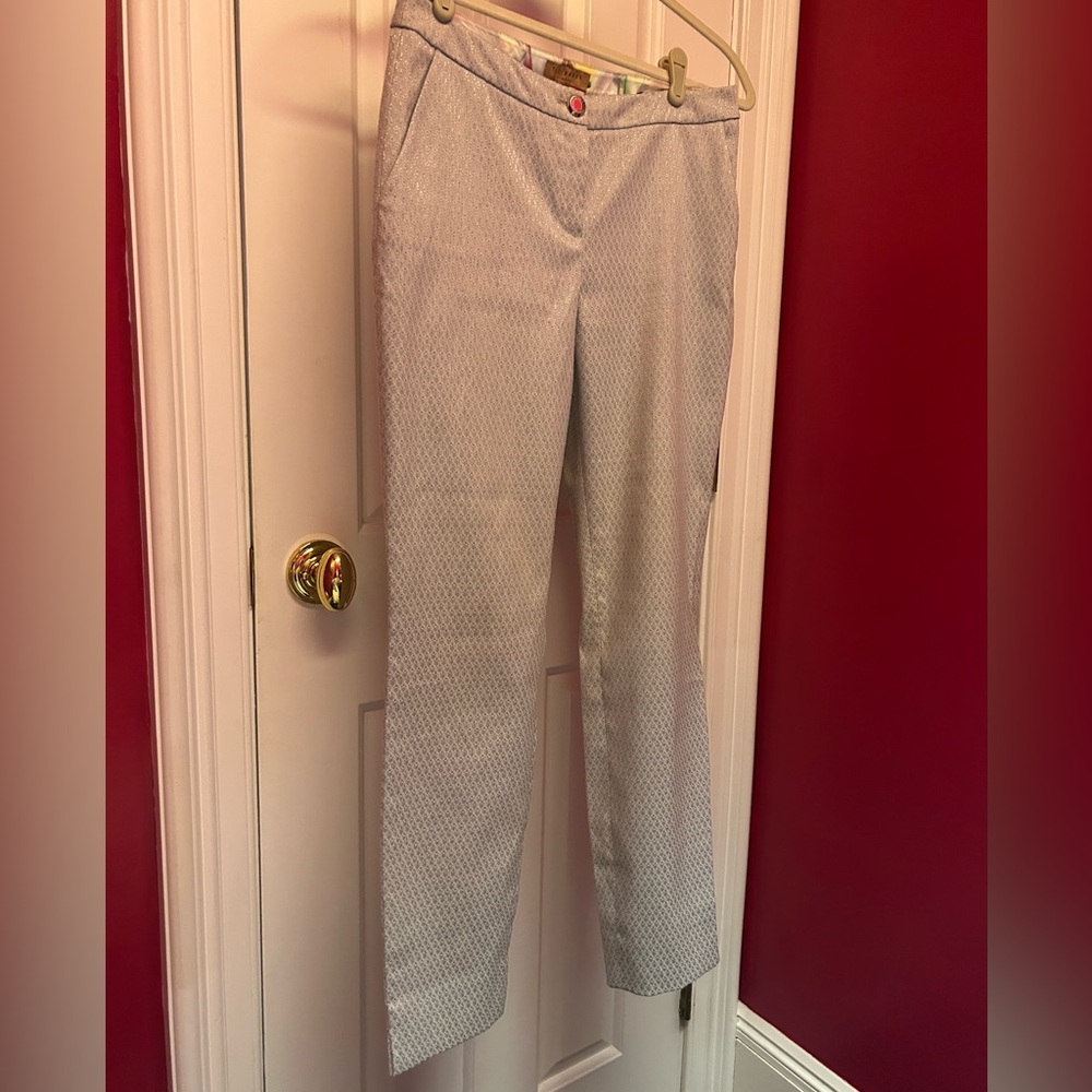 Ted Baker London Silver Straight Leg Special Occasion Pants